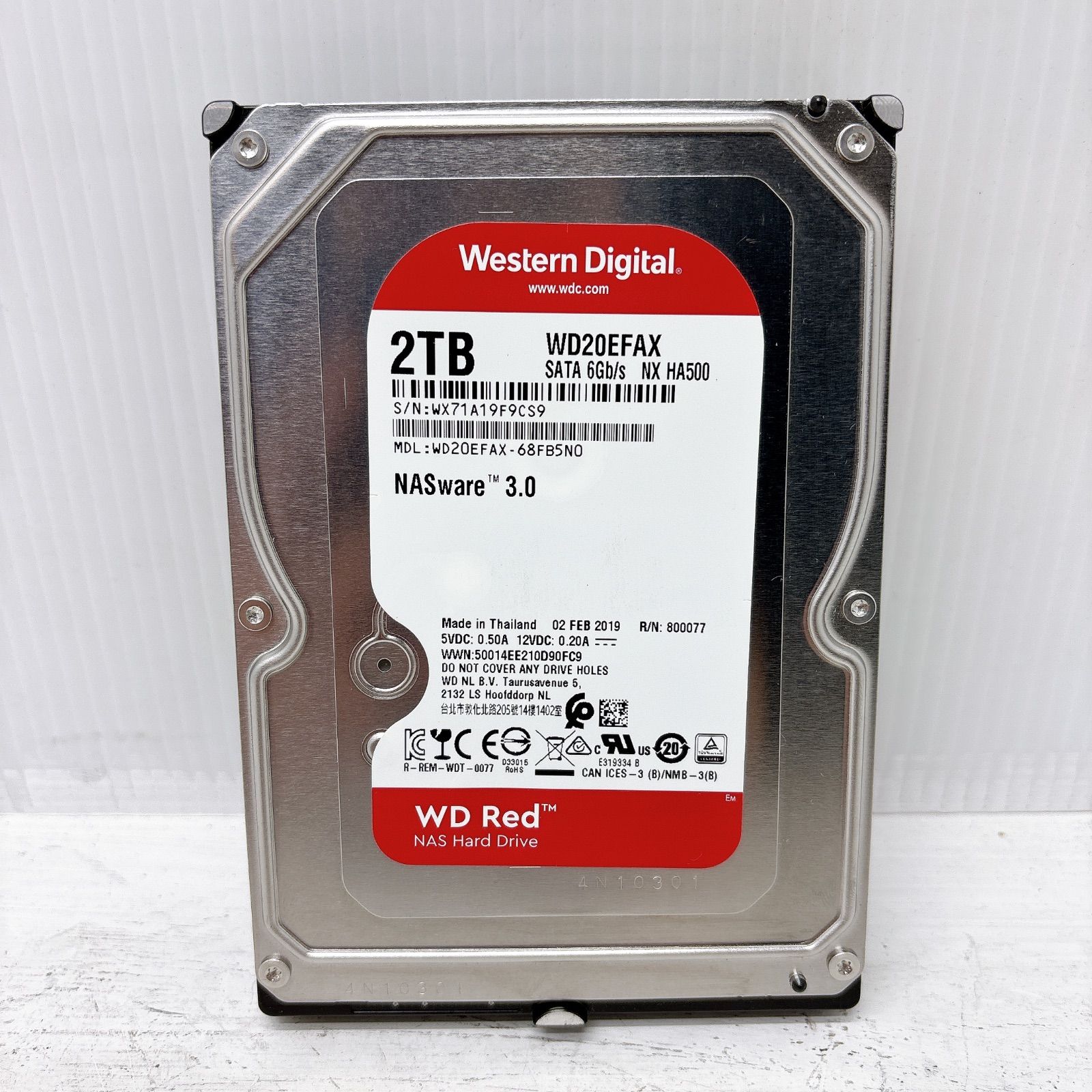 HDD 3.5インチ 2TB western digital Led WD20EFAX 「正常」判定 使用