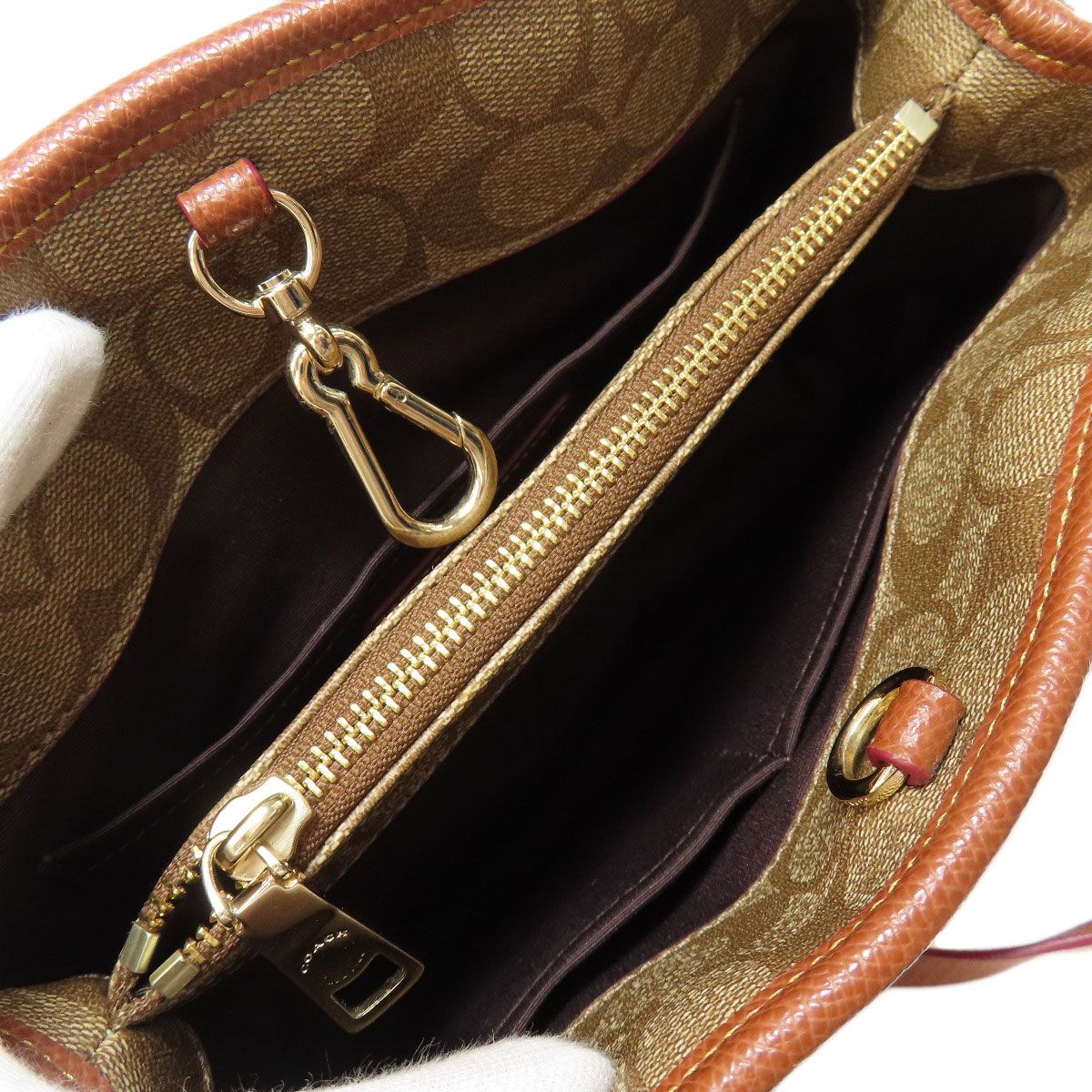 COACH コーチ F34605 シグネチャー 2WAY ハンドバッグ PVC レディース 