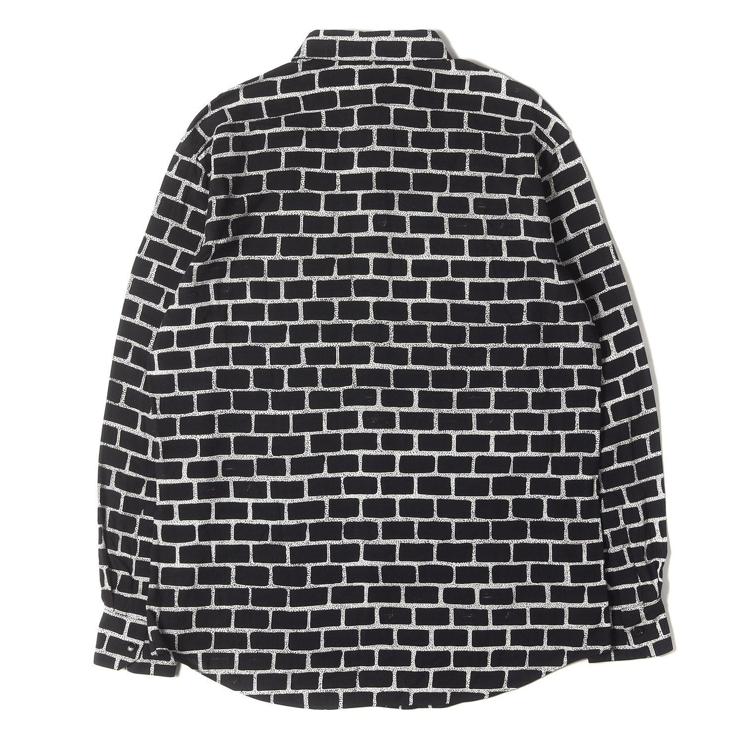 CELINE セリーヌ シャツ ブラック 黒 サイズ:38 | 19AW 総柄 レンガ