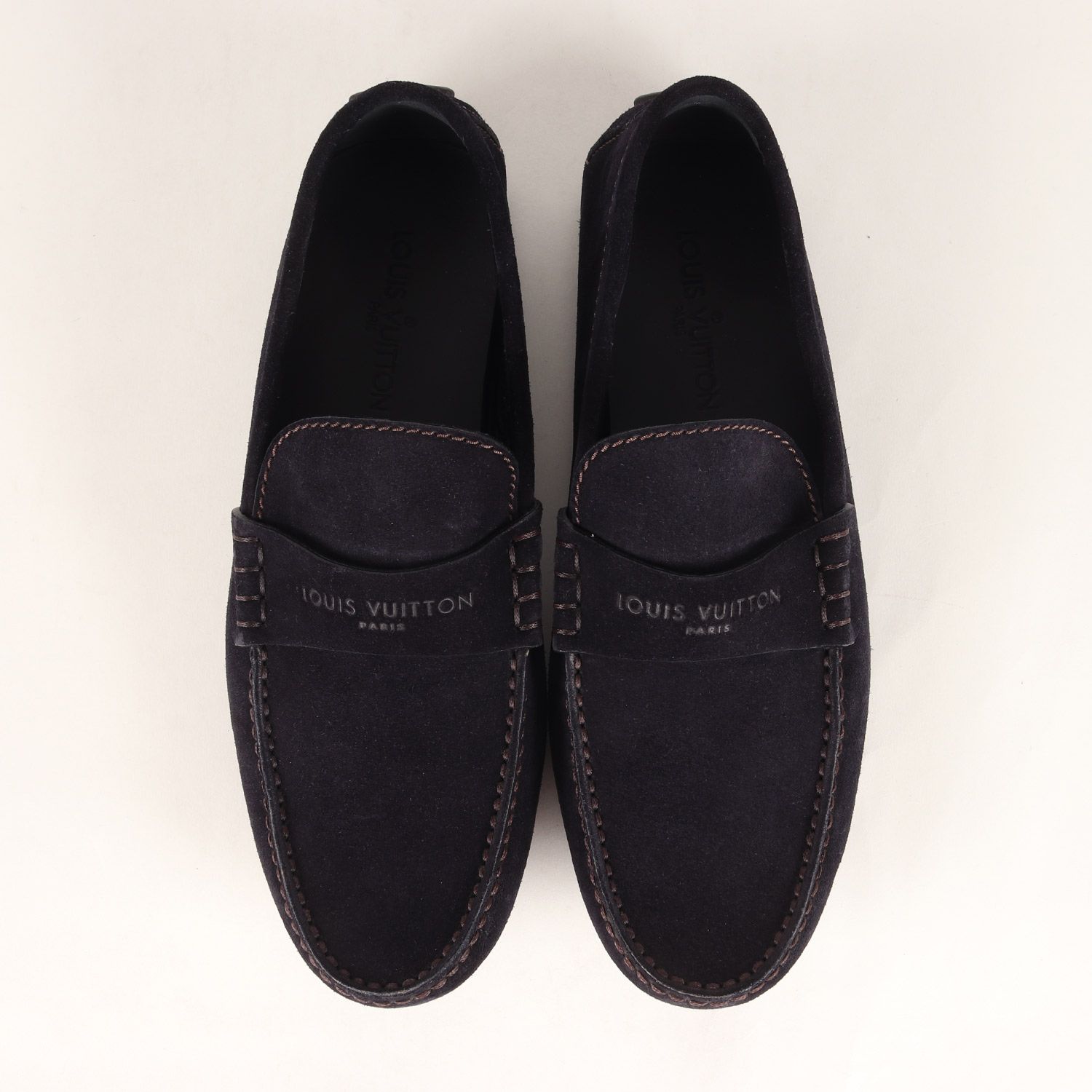 美品】LOUIS VUITTON ルイヴィトン サイズ:ネイビー 6.5 | ロゴ刻印