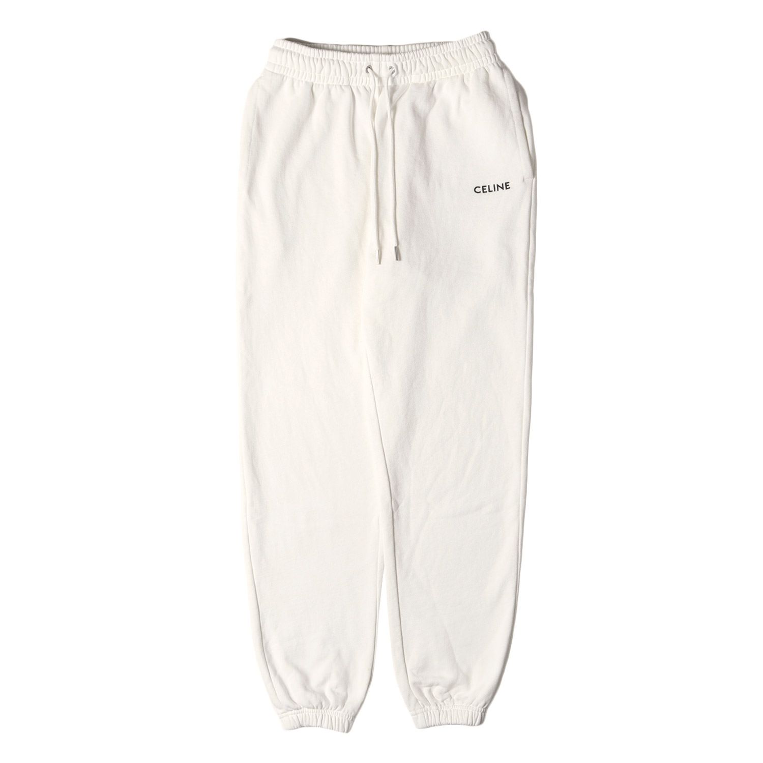 CELINE セリーヌ パンツ ホワイト 白 サイズ:XS | ブランドロゴ刺繍