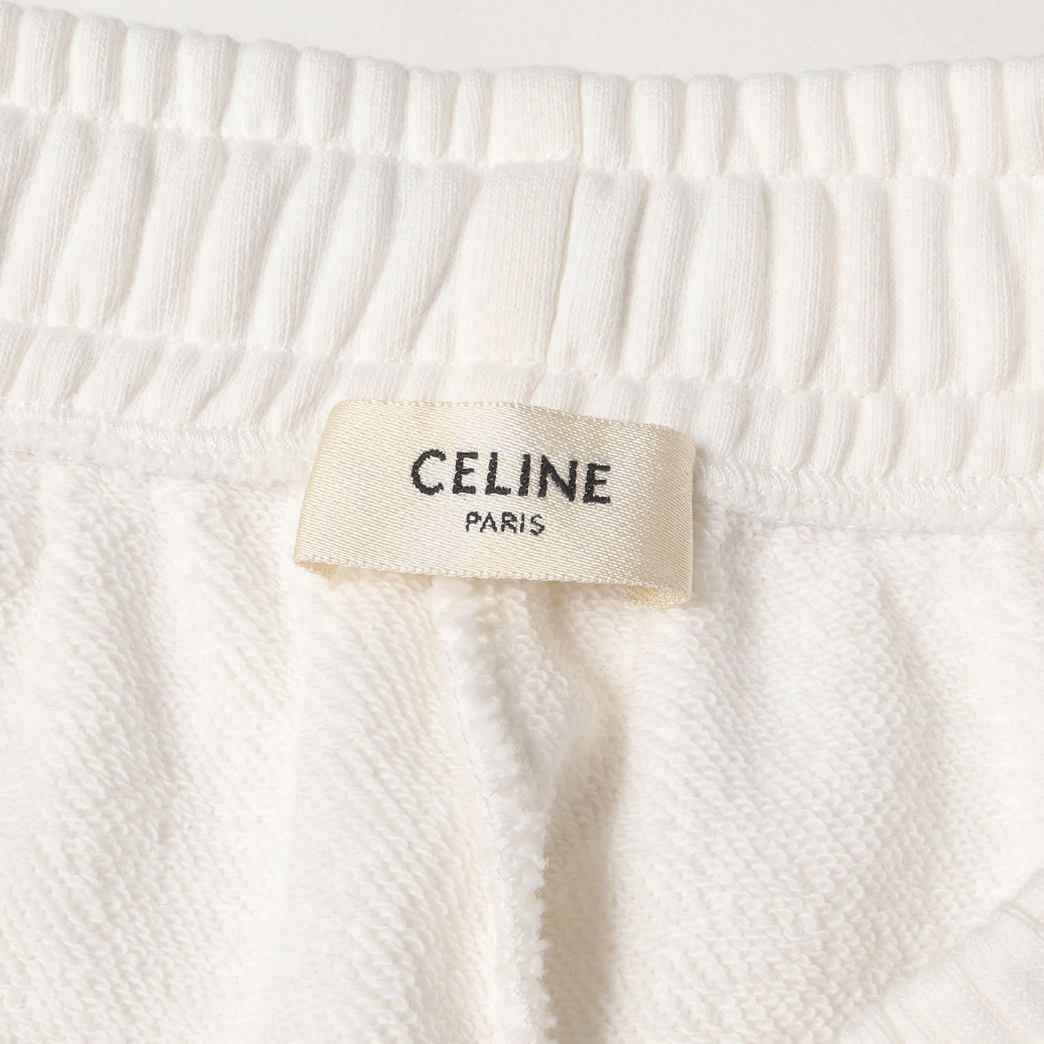 CELINE セリーヌ パンツ ホワイト 白 サイズ:XS | ブランドロゴ刺繍 