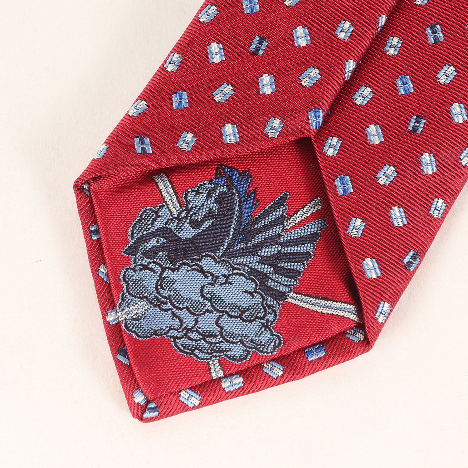 美品】HERMES エルメス ネクタイ レッド | 裏ペガサス Hロゴ