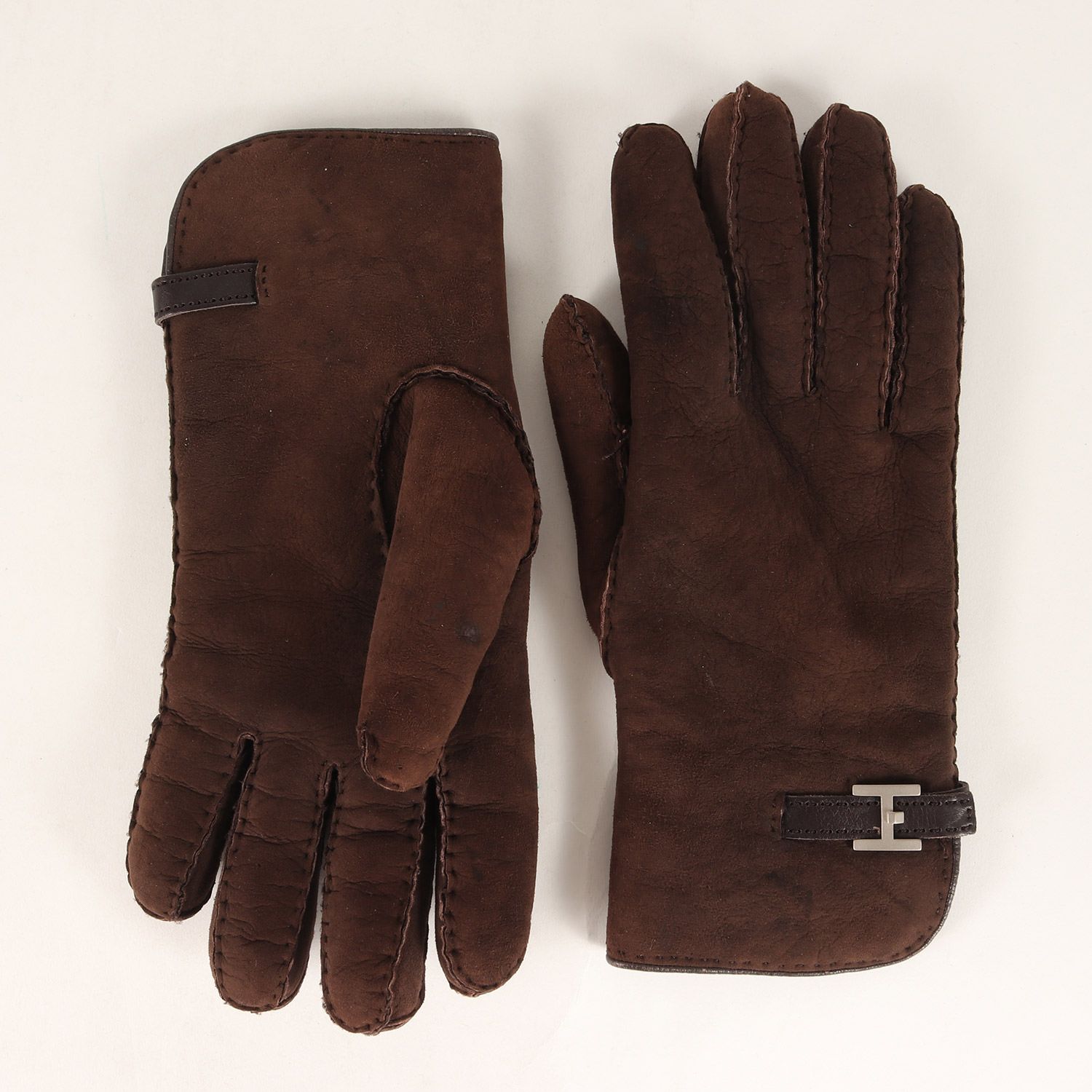 HERMES エルメス グローブ ブラウン サイズ:8 | Hロゴバックル