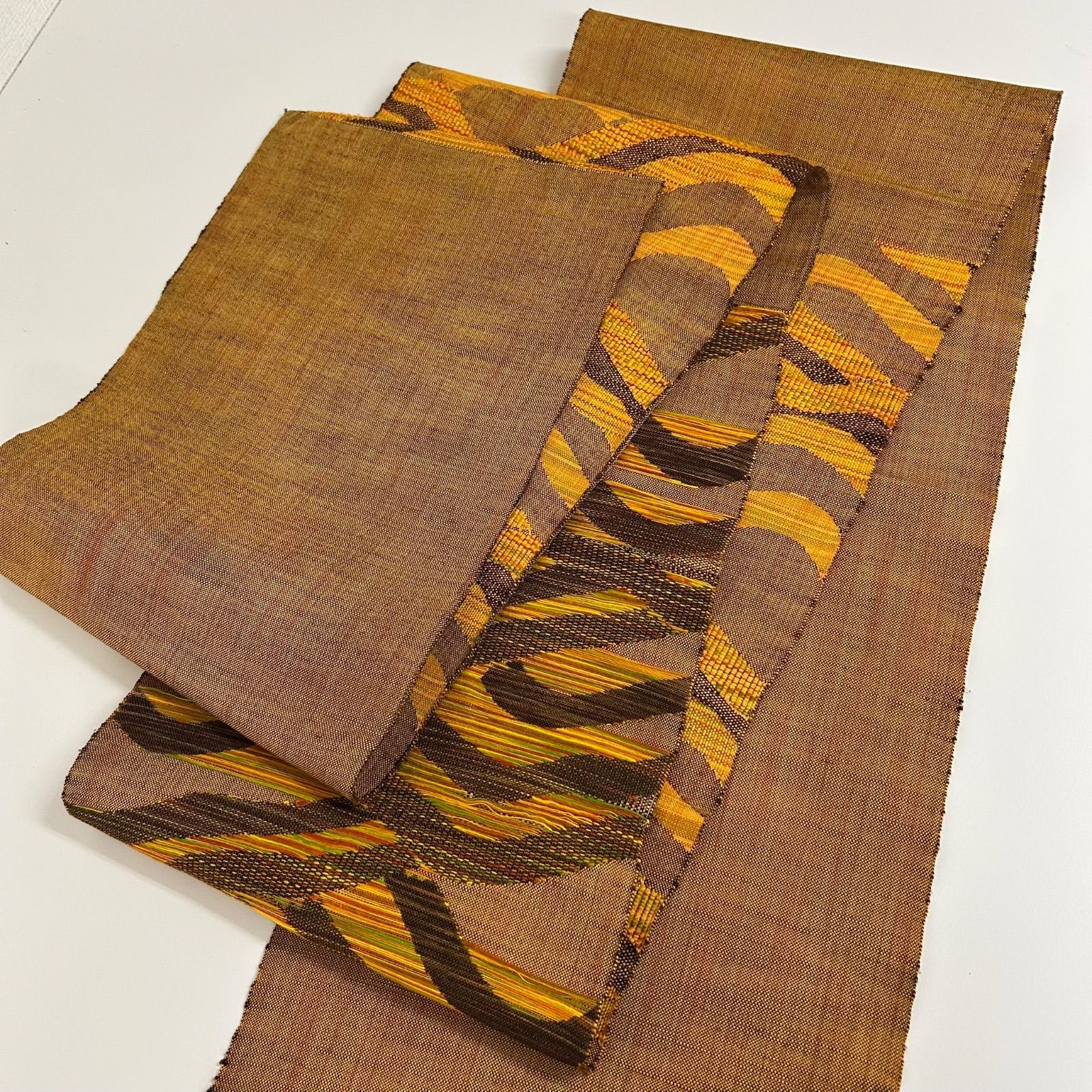 名古屋帯 正絹 紬 幾何学 八寸 MA-3559 - メルカリ