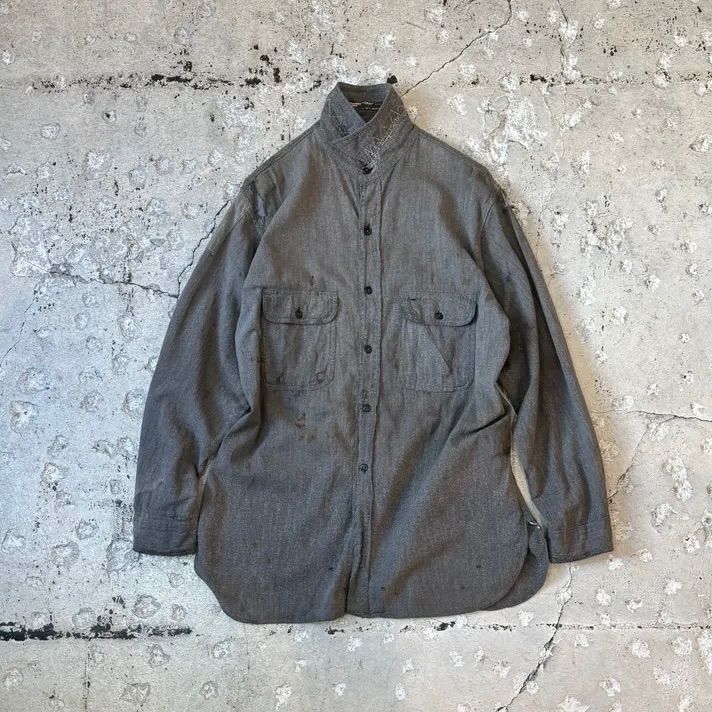 50s BIG MAC / ビッグマック ブラックシャンブレー ワークシャツ 襤褸