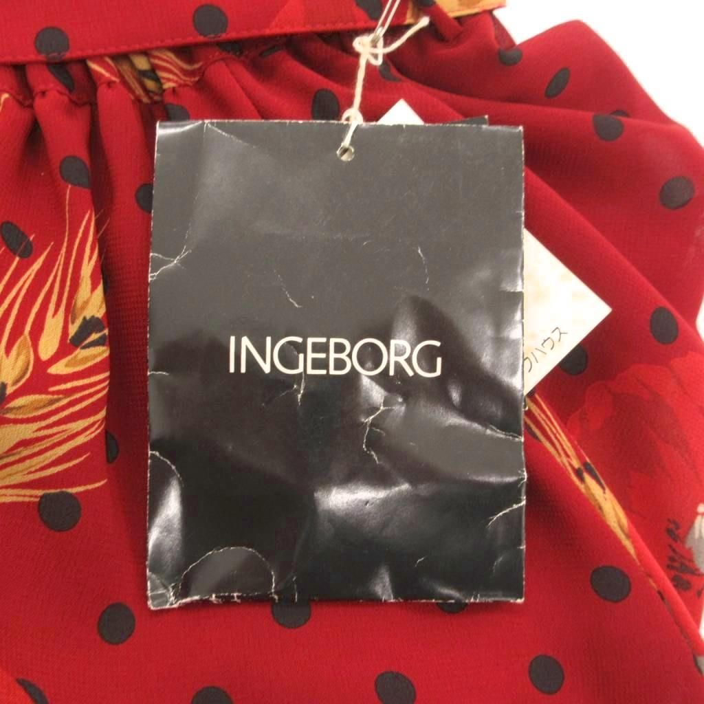 インゲボルグ INGEBORG 美品 ワンピース 3 赤 レッド ウエストベルト  