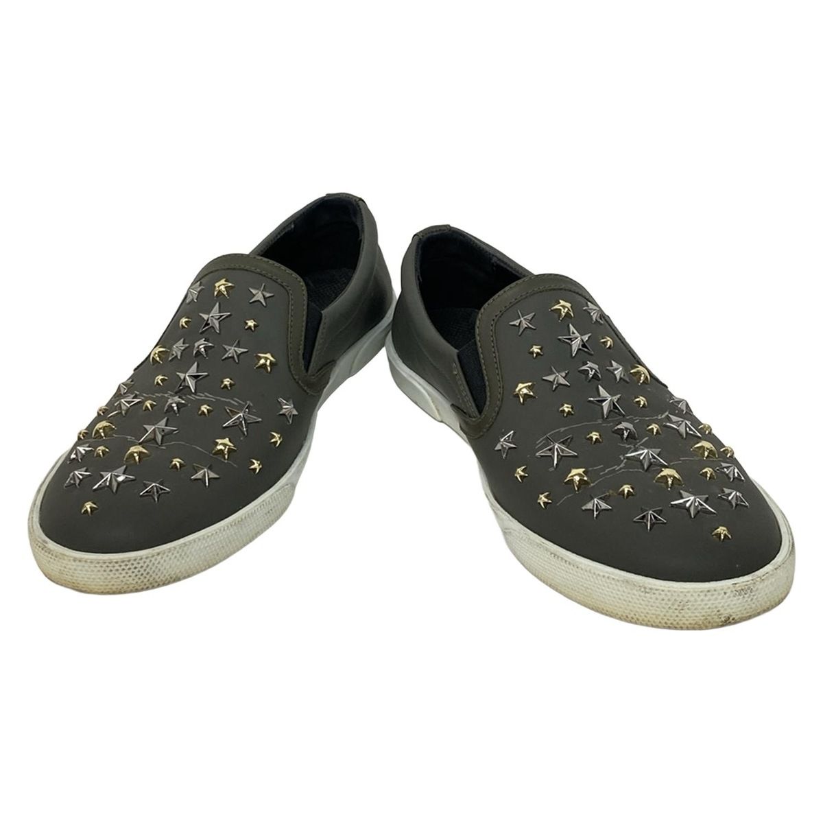 JIMMY CHOO(ジミーチュウ) スリッポン 37 レディース - ダークグレー