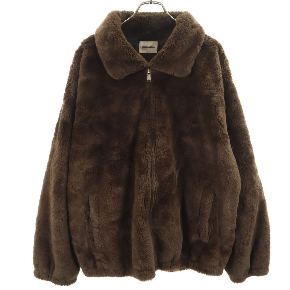monkeytime ファージャケット MONKEY TIME モンキータイム フェイクファー ジャケット XL ブラウン