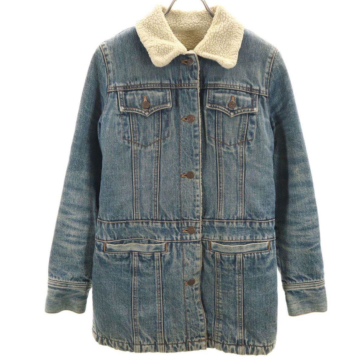 GAP ギャップ デニムジャケット S インディゴブルー 裏ボア レディース 