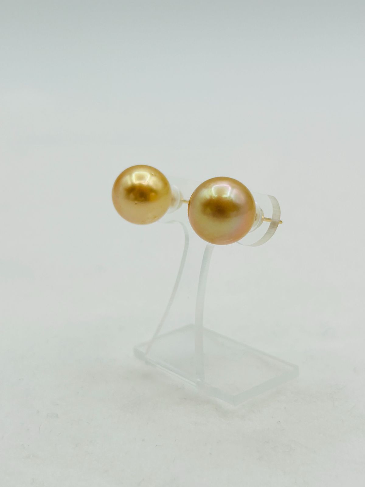 南洋 白蝶 パール ナチュラルゴールド 真珠 ピアス K18 11.0mm South