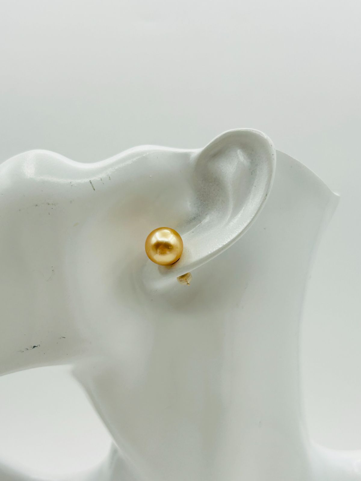 南洋 白蝶 パール ナチュラルゴールド 真珠 ピアス K18 11.0mm South