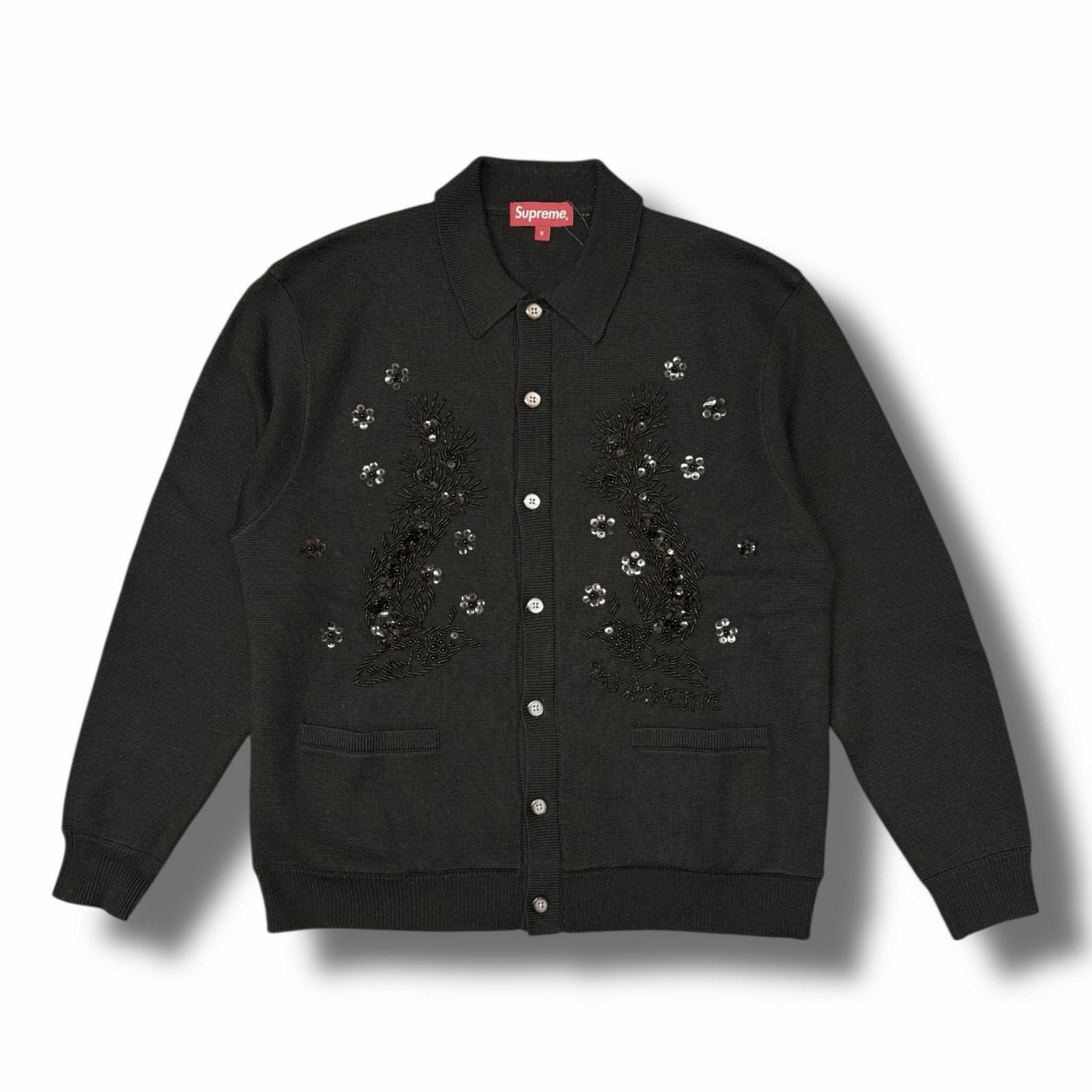 国内正規 Supreme 23SS Beaded Applique Cardigan ビーズアップリケ