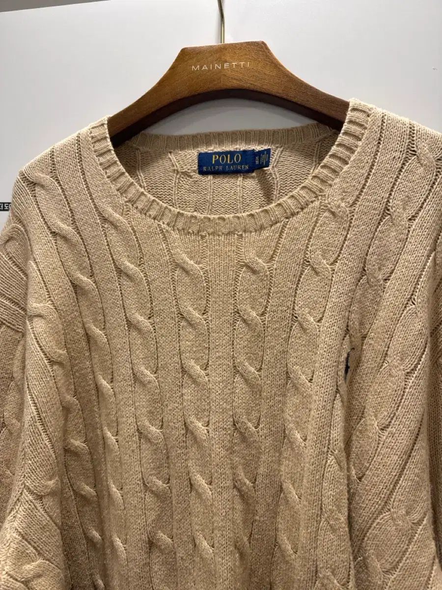 ポロ ラルフローレン ケーブル ニット ベージュ XL 105 - メルカリ