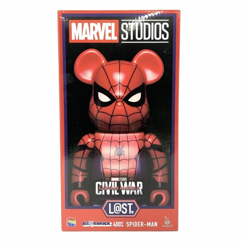 中古】Happyくじ L＠ST賞 BE＠RBRICK 400％ SPIDER-MAN BE＠RBRICK