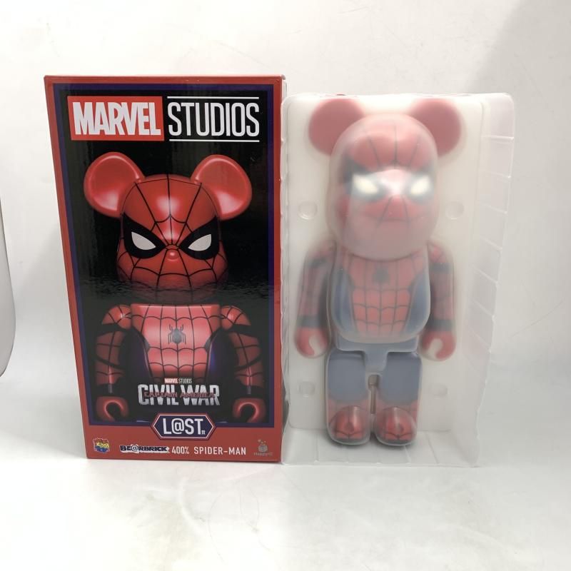 中古】Happyくじ L＠ST賞 BE＠RBRICK 400％ SPIDER-MAN BE＠RBRICK