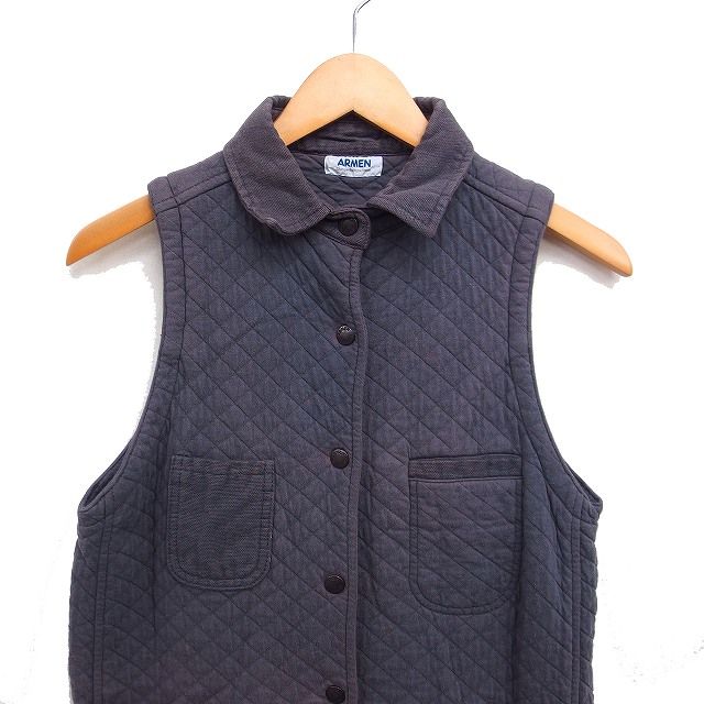 アーメン ARMEN キルティング ベスト ロング 無地 コットン 綿