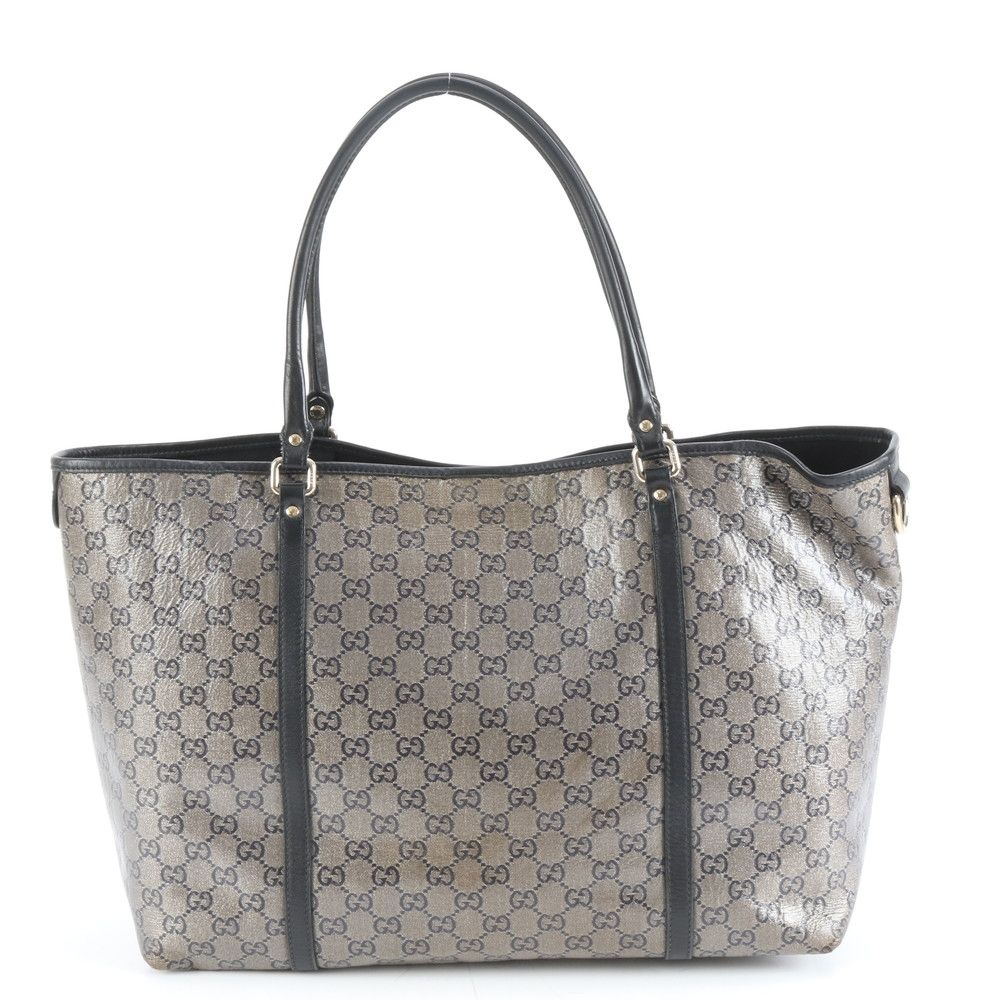 美品 グッチ GG クリスタル 197954 レザー トート バッグ 肩掛け
