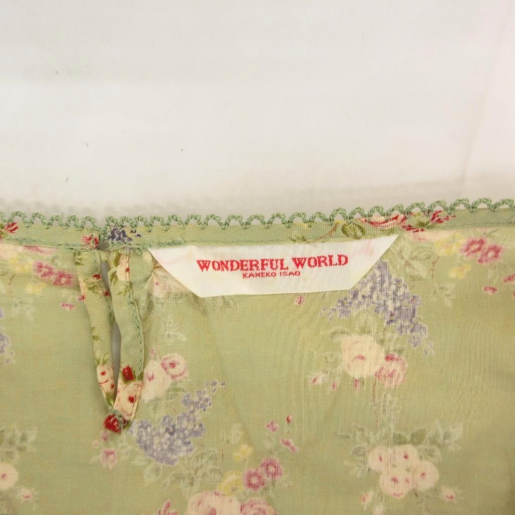 ワンダフルワールド WONDERFUL WORLD 美品 ワンピース 黄緑色 ライト
