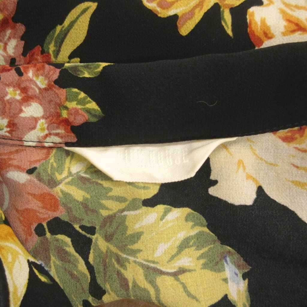 ピンクハウス PINK HOUSE 美品 ワンピース 黒 ブラック 花柄 開襟襟  