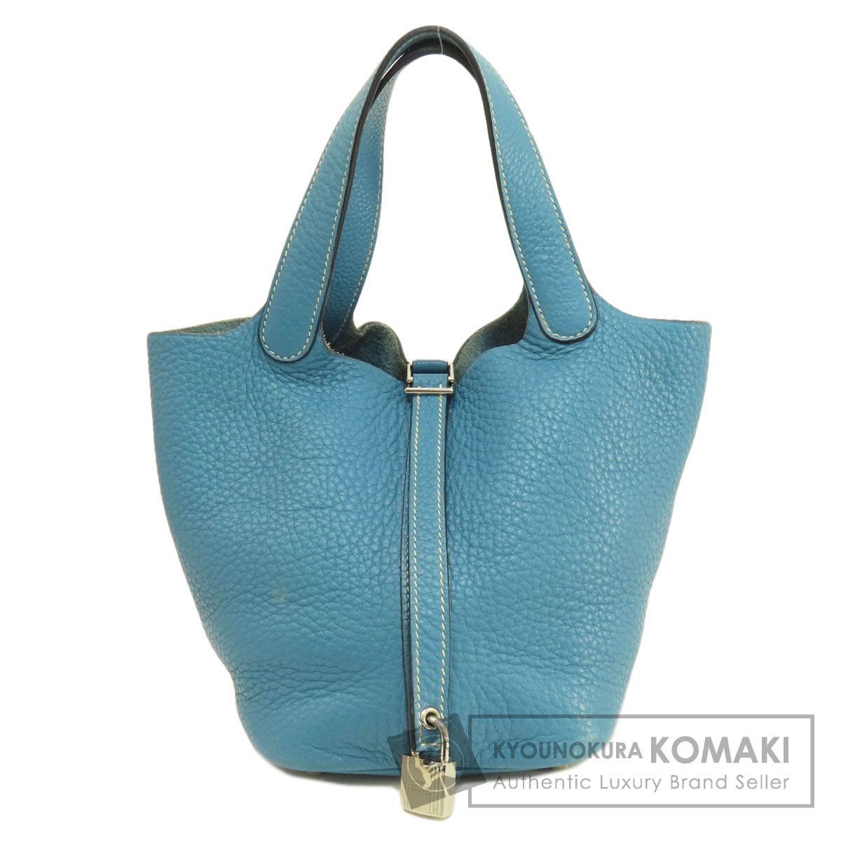 HERMES エルメス ピコタンロックPM ブルージーン シルバー金具 