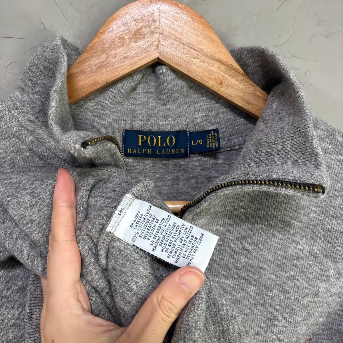 ポロ ラルフローレン ニット ハーフジップ グレー - メルカリ