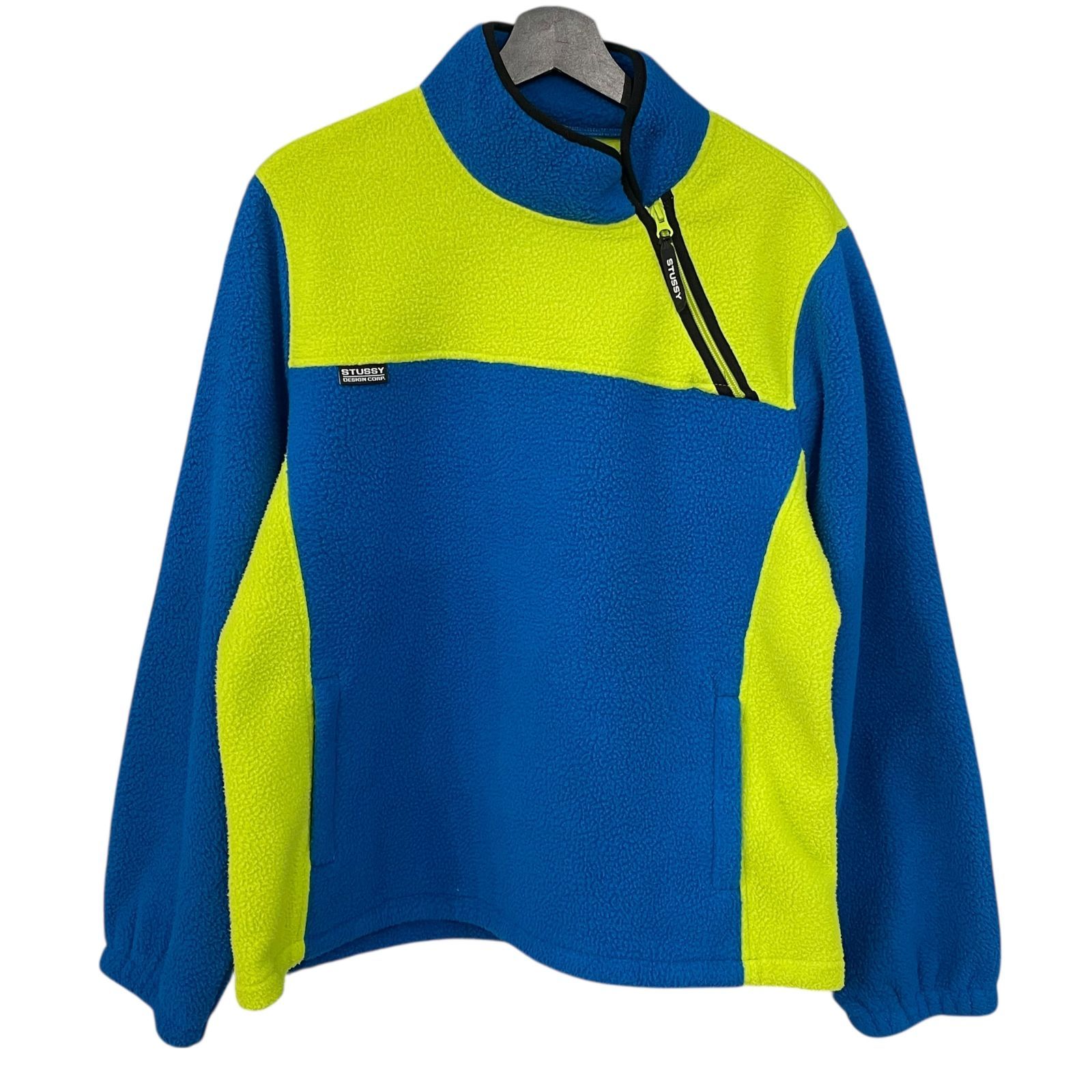 STUSSY】 DRIFT DIAGONAL HALF ZIP PULLOVER FLEECE SWEAT 