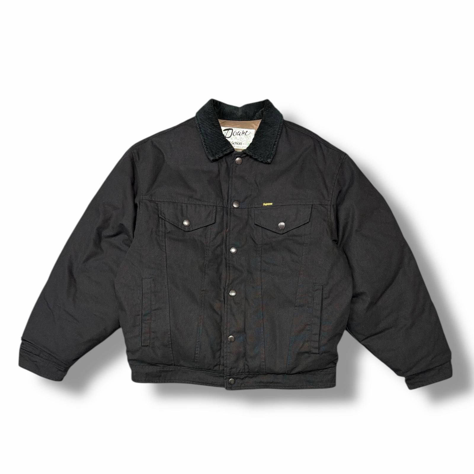 Supreme シュプリーム schott ショット　コラボジャケット サイズM 国内正規 Supreme × Schott 22AW Canvas Down Trucker Jacket