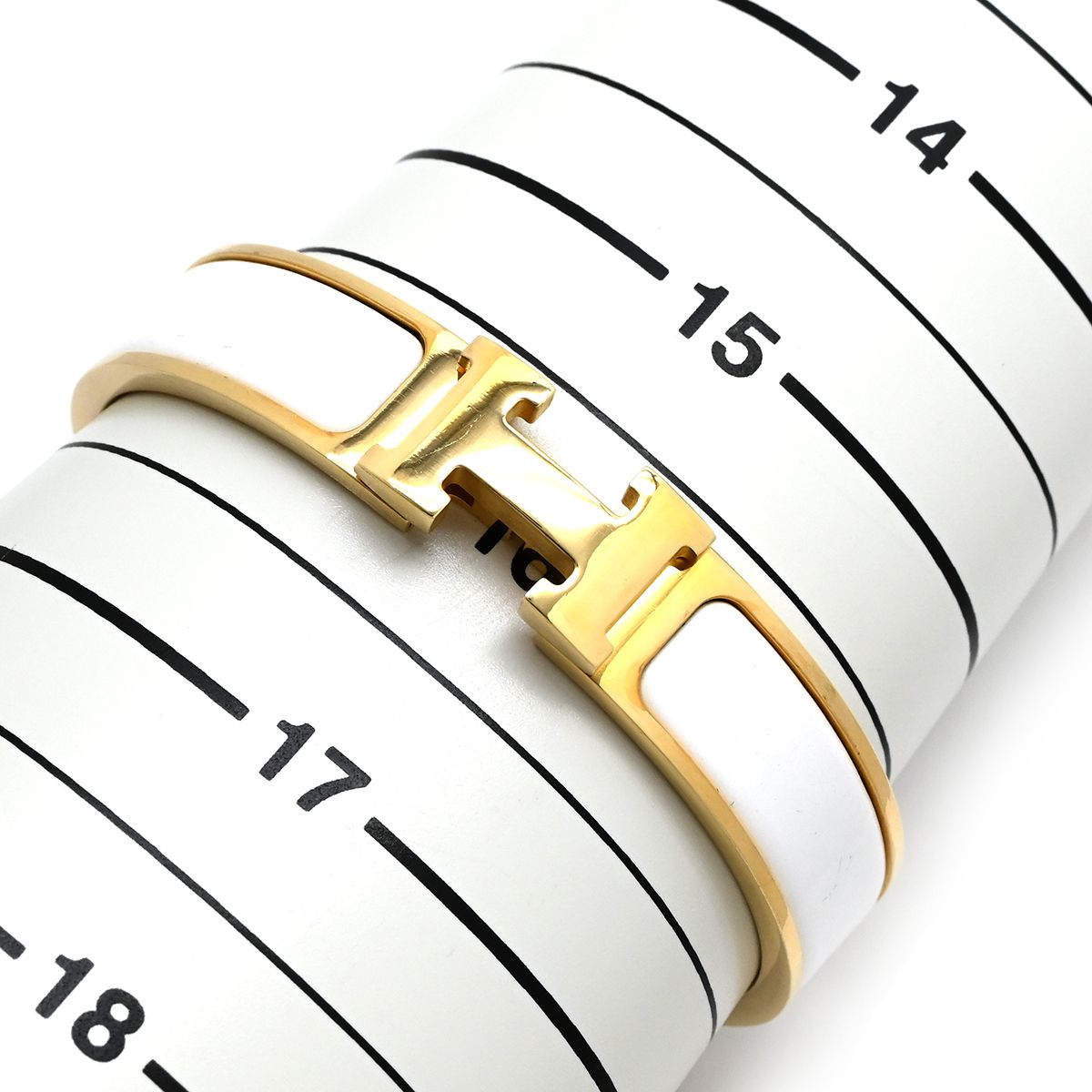 エルメス HERMES ブレスレット クリックH PM GP エナメル ホワイト 
