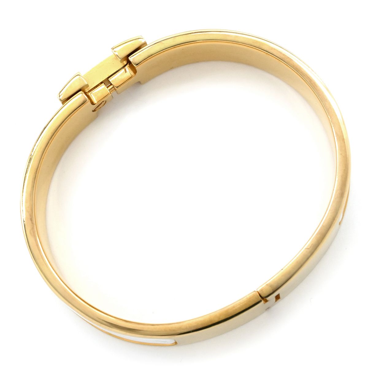 エルメス HERMES ブレスレット クリックH PM GP エナメル ホワイト 