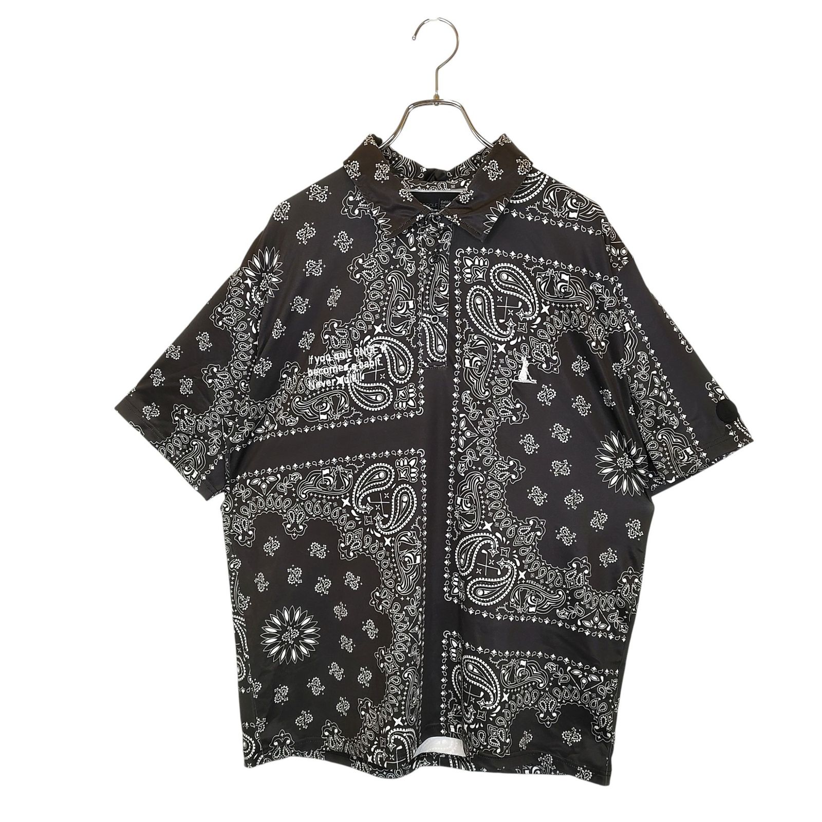 新品未使用　FR2 ゴルフ　半袖　シャツ　ペイズリー柄　XLサイズ　黒 FR2 GOLF エフアールツー ゴルフ ペイズリー柄 半袖 ポロシャツ XL