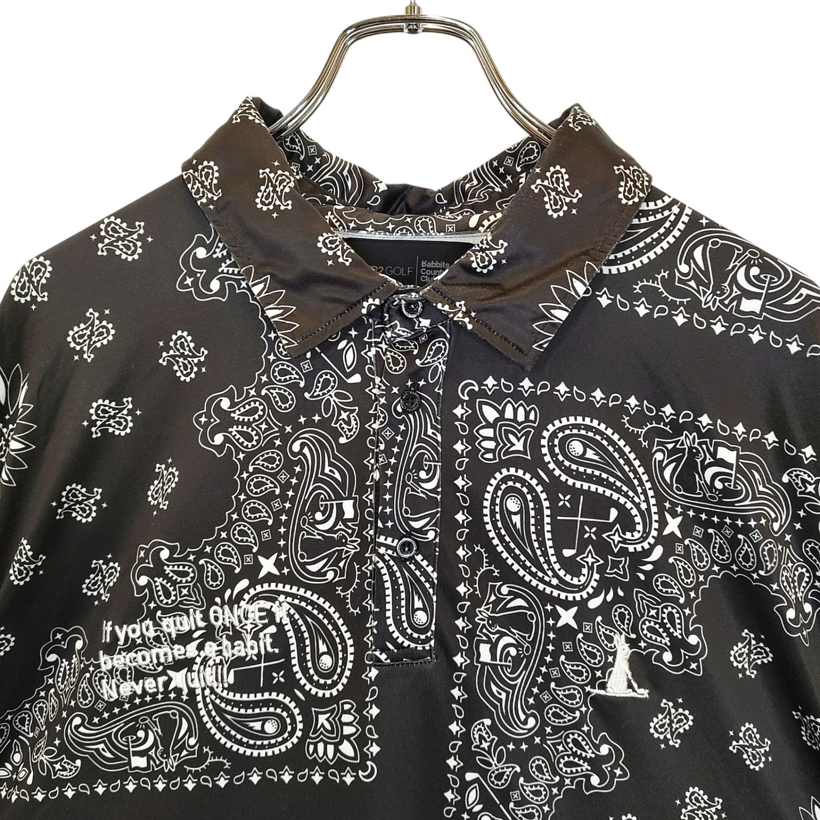 FR2 GOLF エフアールツー ゴルフ ペイズリー柄 半袖 ポロシャツ XL