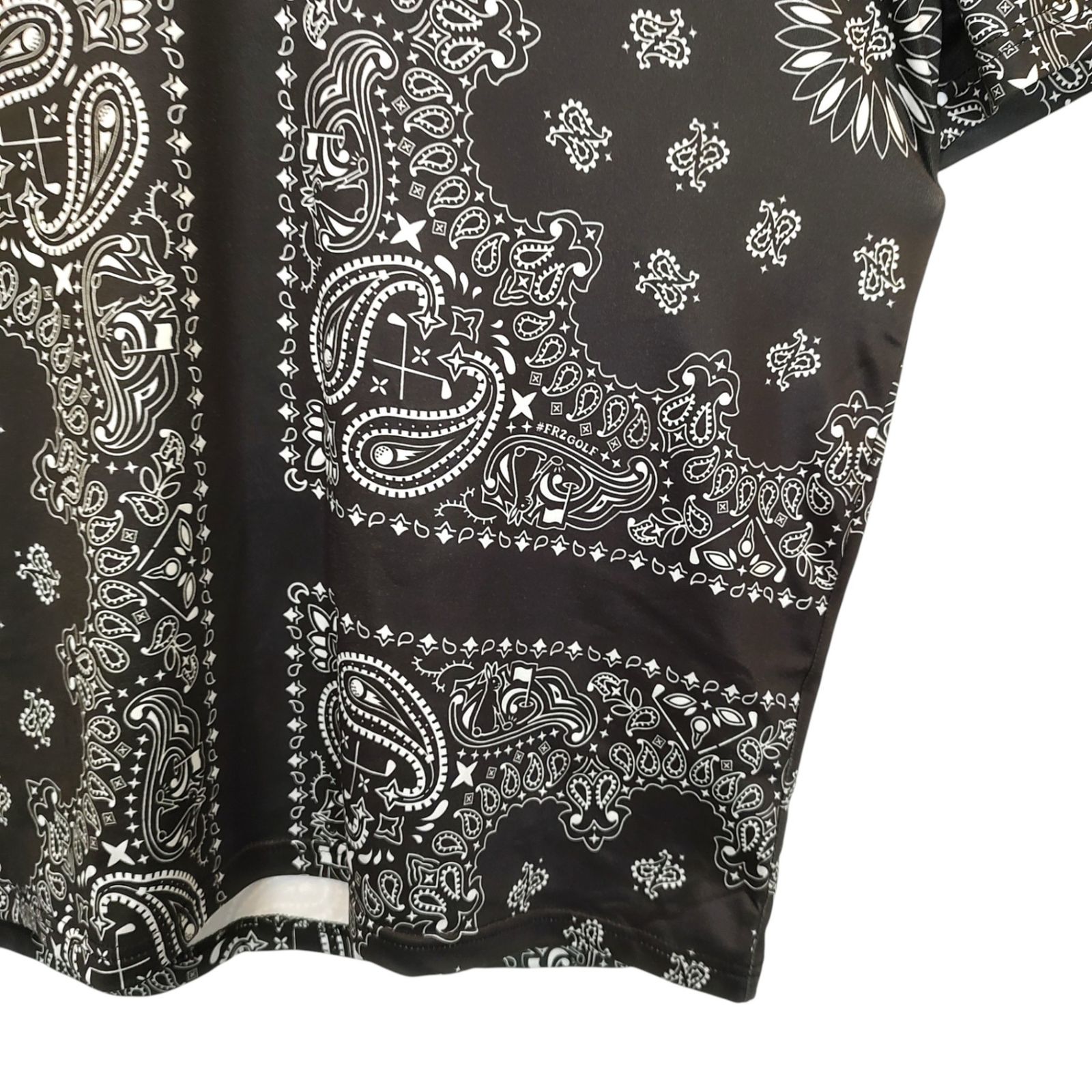 FR2 GOLF エフアールツー ゴルフ ペイズリー柄 半袖 ポロシャツ XL