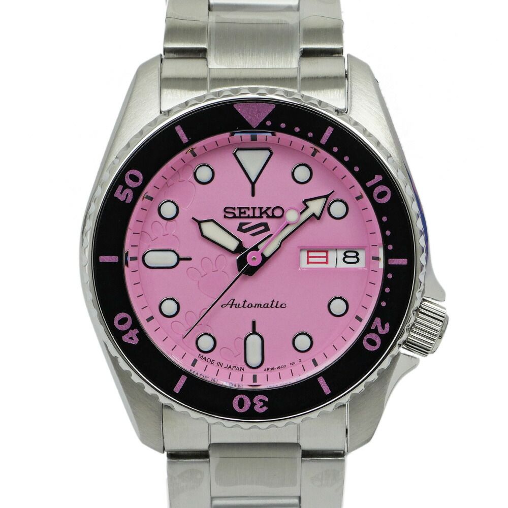 名東】セイコー 5スポーツ ピンクパンサーコラボ SBSA321 4R36-18B0