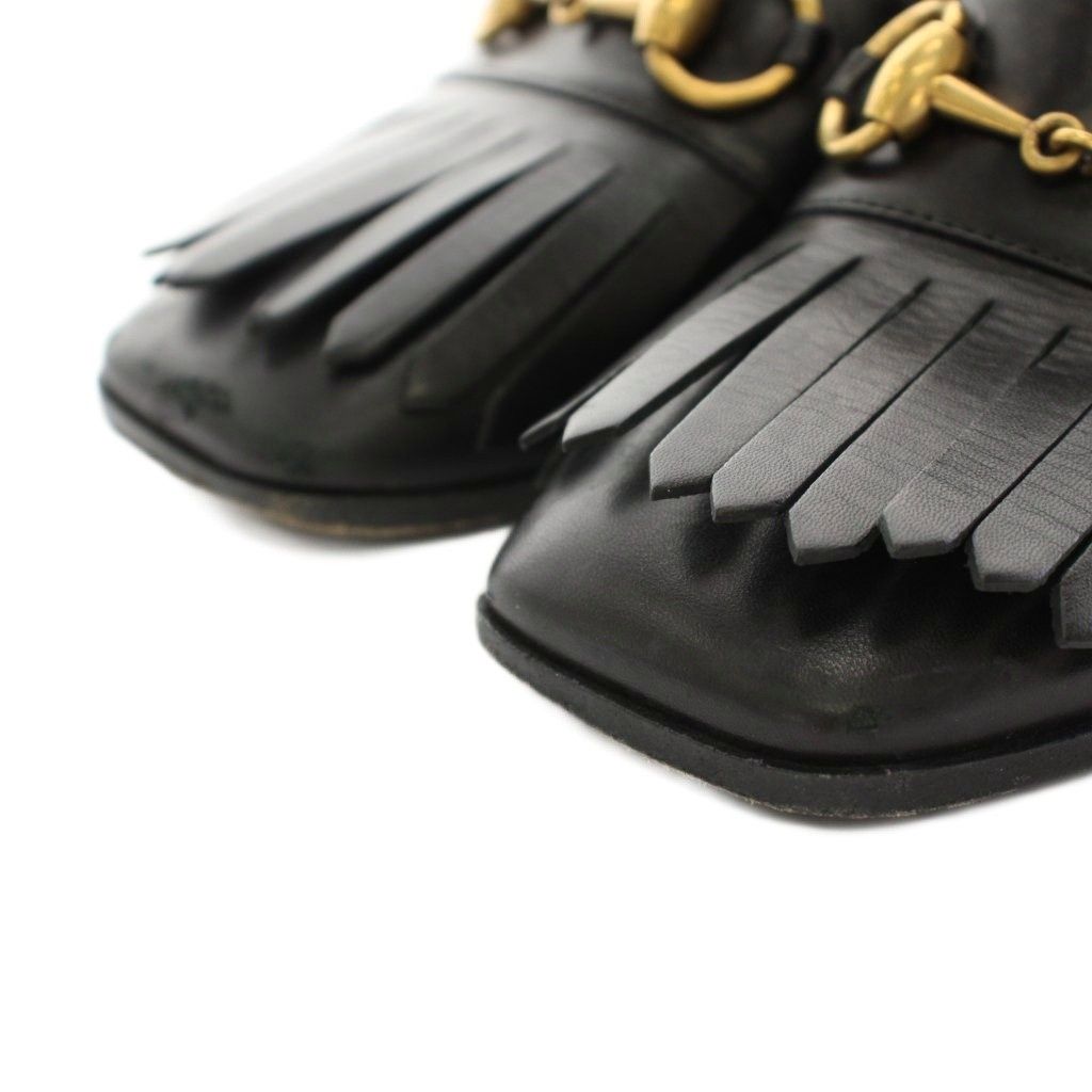 グッチ GUCCI パンプス ホースビットローファー スクエアトゥ チャン