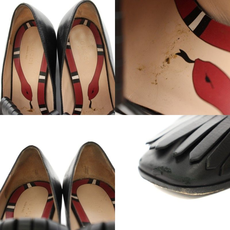 極美品✨GUCCI ホースビット パンプス チャンキーヒール パテントレザー 黒 ☆送料関税込☆GUCCI ホースビット ミッドヒール パンプス (GUCCI