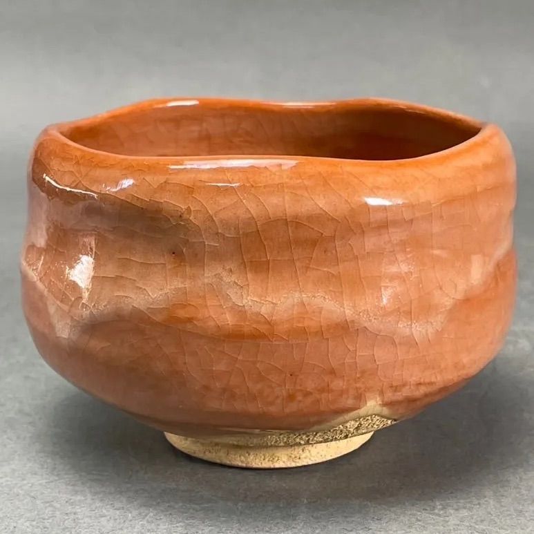 茶道具 桂窯 赤楽茶碗 共箱 未使用(ZE666) 茶道具 桂窯 赤楽茶碗 共箱