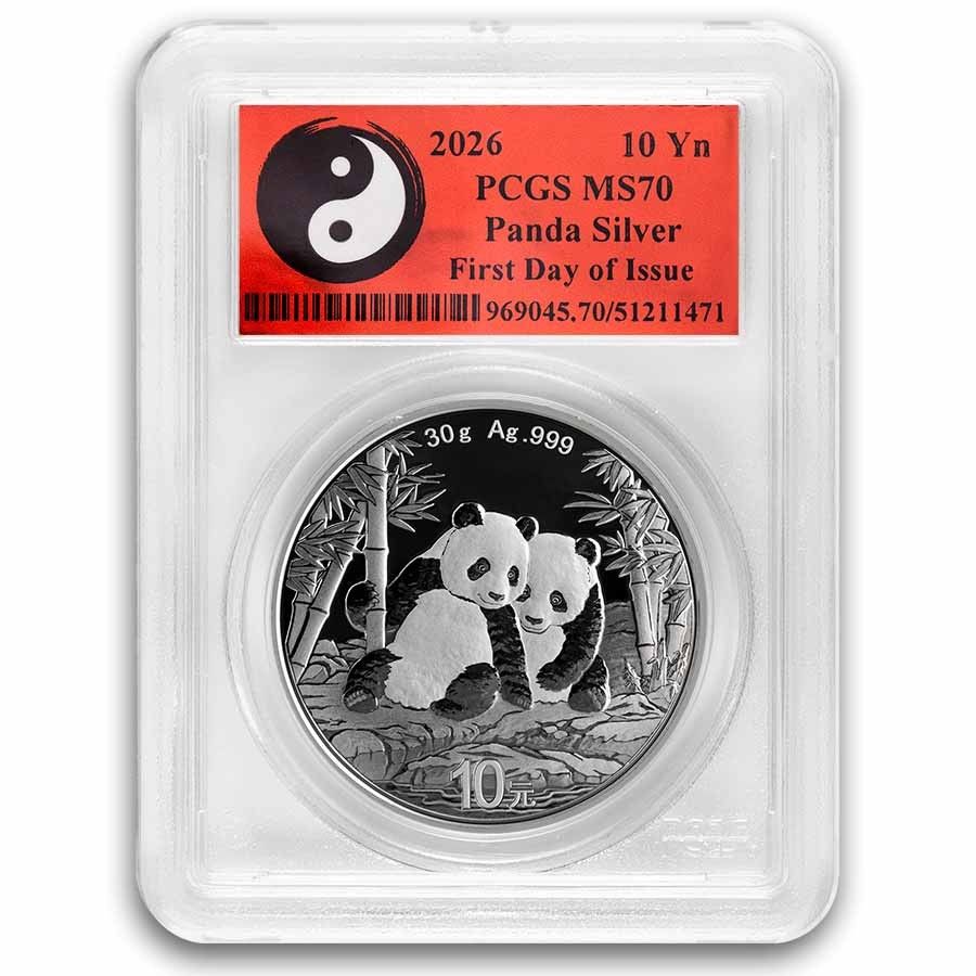 2026 中国 30 グラム シルバー パンダ MS-70 PCGS (FDI、陰陽) - メルカリ
