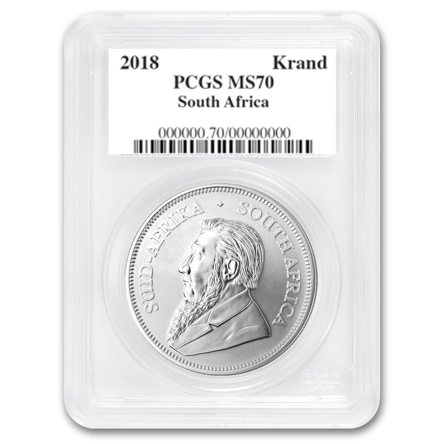 2018年 南アフリカ 1オンス シルバー クルーガーランド MS-70 PCGS