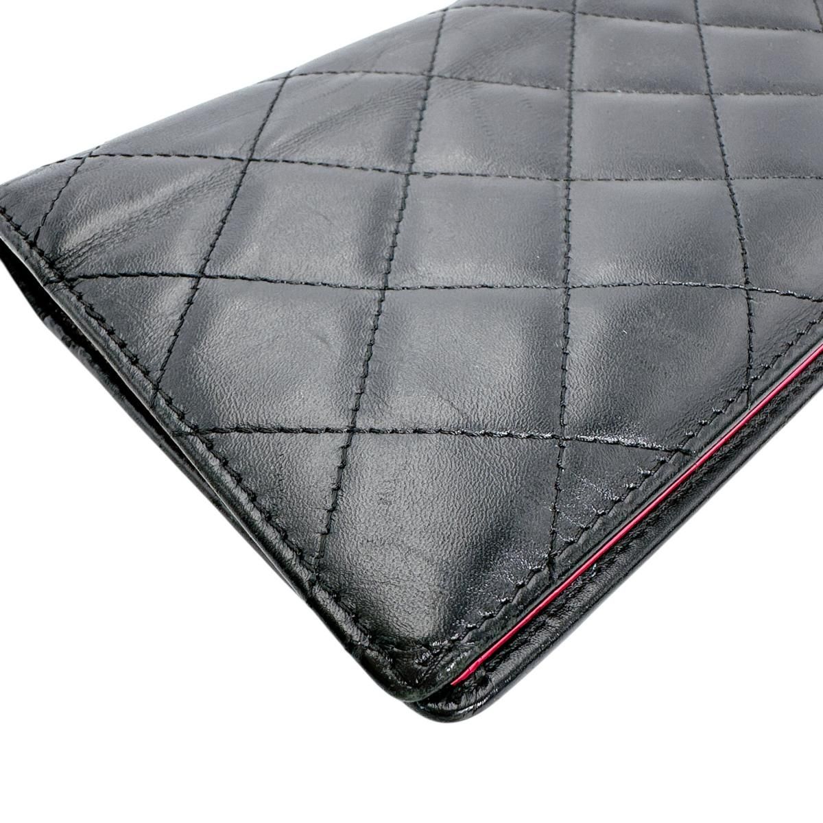 シャネル カンボン 2つ折財布 マトラッセ ココマーク 長財布 CHANEL