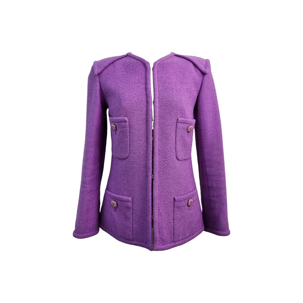 34 CHANEL P62716ツイードジャケット PURPLE SMWRVCWU - メルカリ