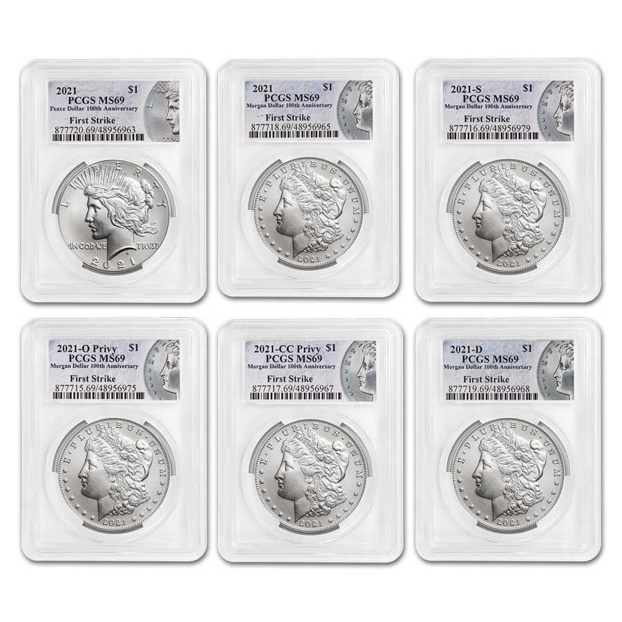 2021年 モルガン/ピース ドル 6枚セット MS-69 PCGS (FS) - メルカリ