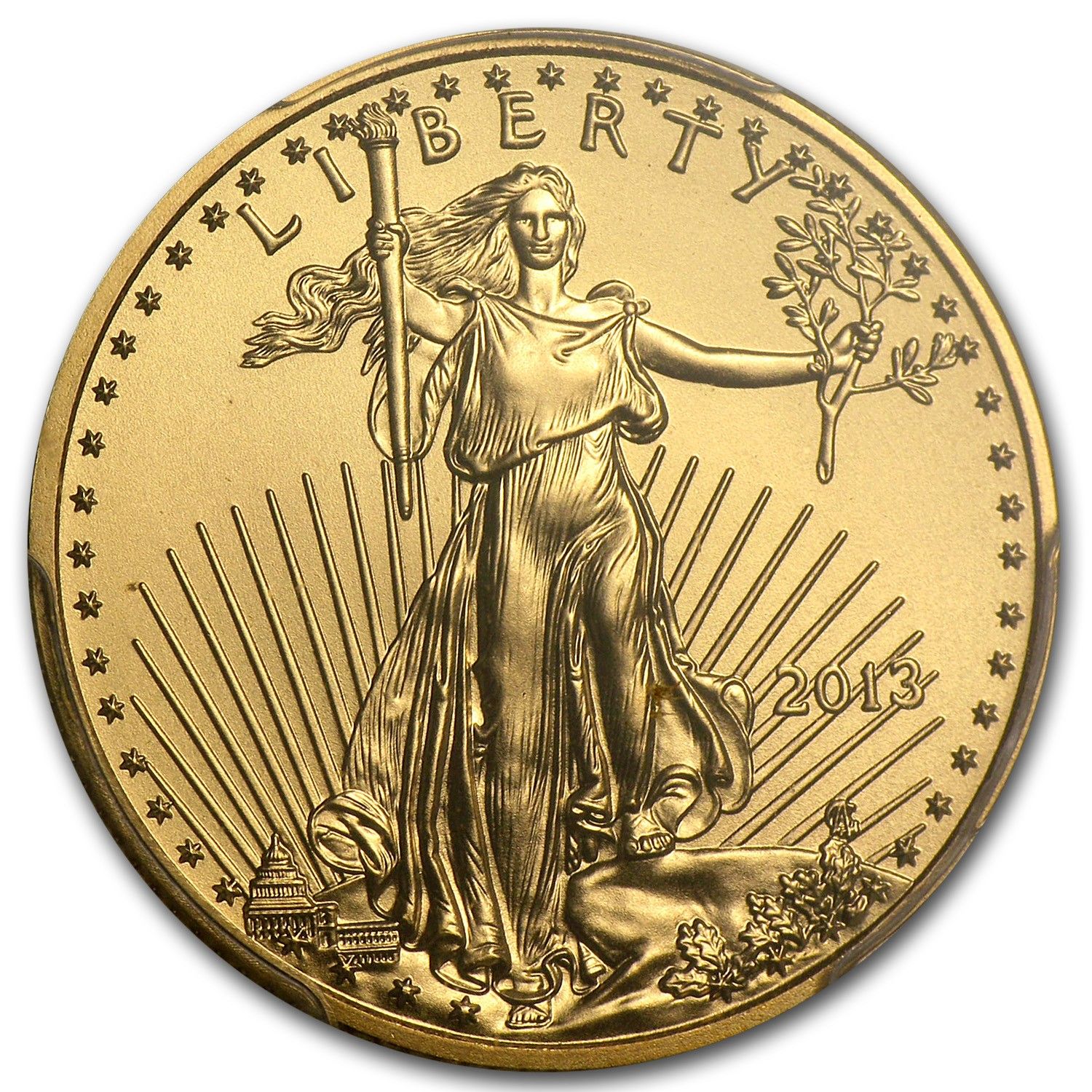 2013年 1/4オンス アメリカンゴールドイーグル MS-70 PCGS (ファースト