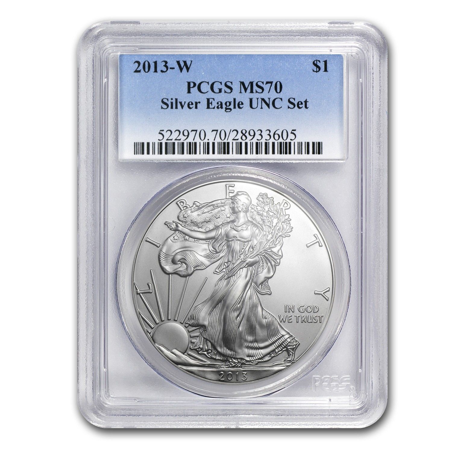 2013-W バーニッシュド アメリカン シルバー イーグル SP/MS-70 PCGS