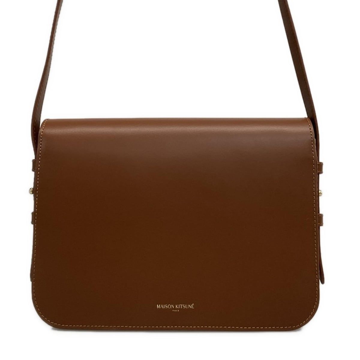 メゾンキツネ ブラウン ショルダーバッグ MAISON KITSUNE(メゾンキツネ) ショルダーバッグ美品 EDIE ラージ