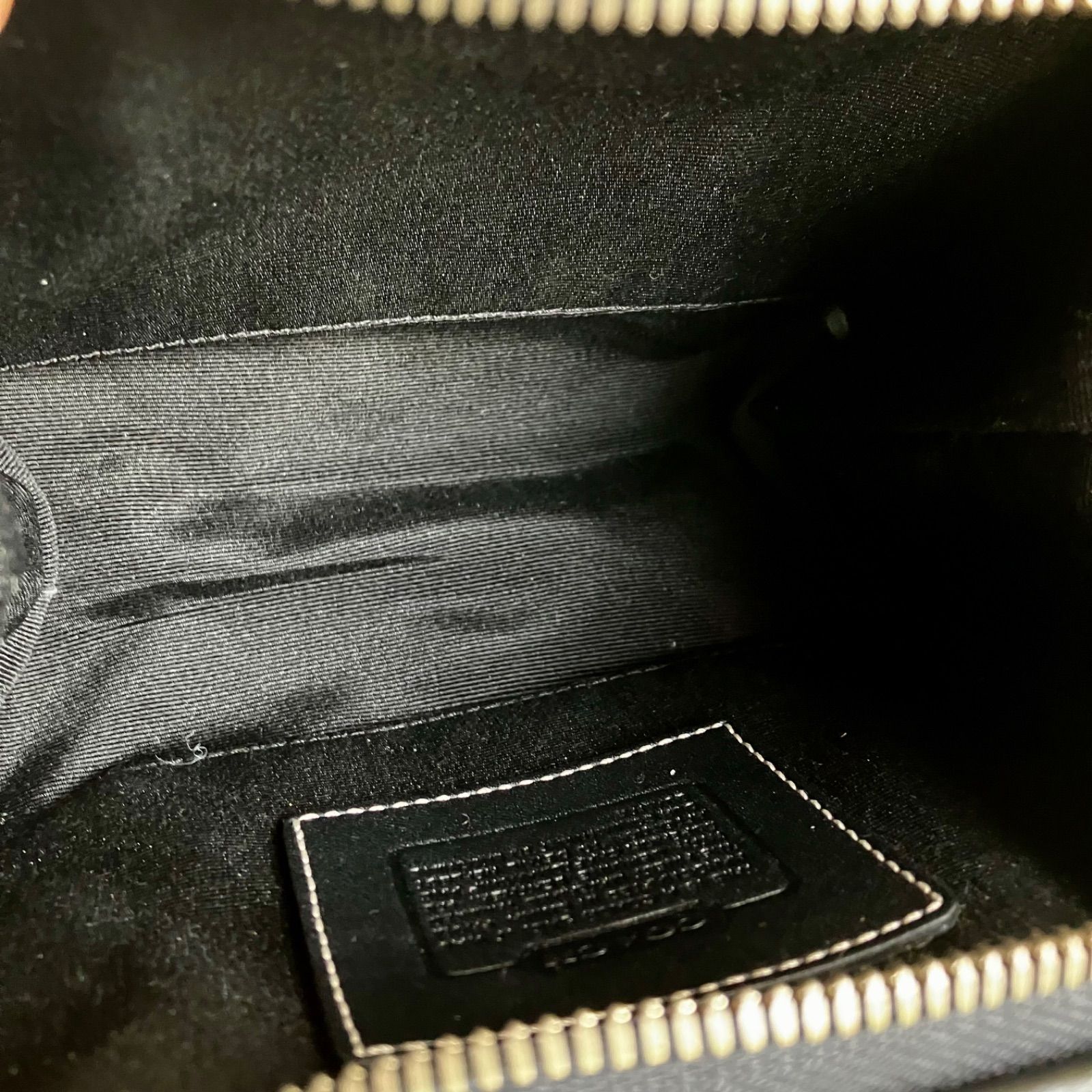Coach Vintage Black Signature Canvas Leather Pouch Bag Purse y2k 