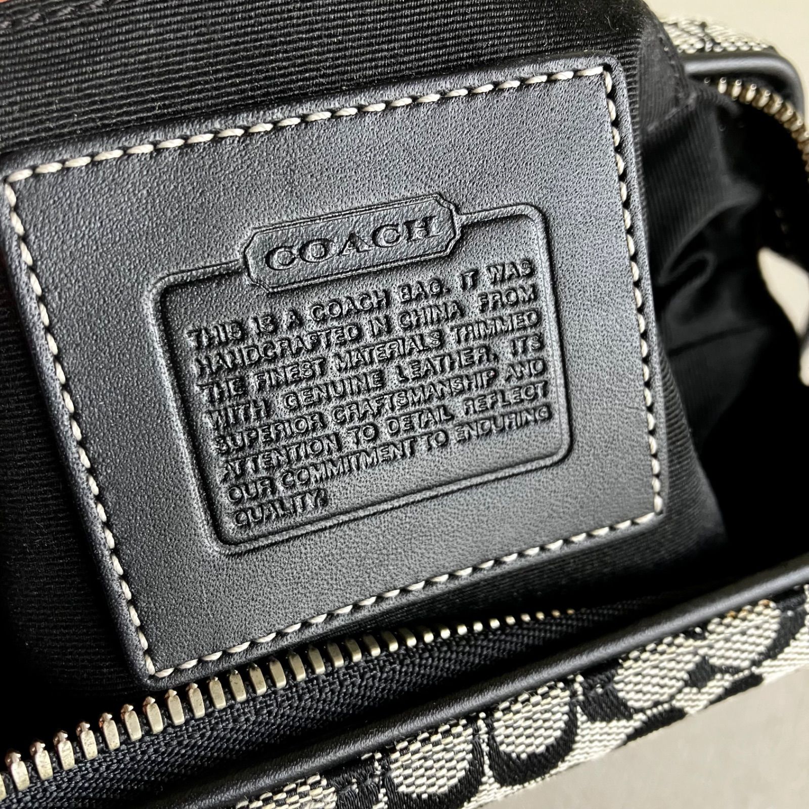 Coach Vintage Black Signature Canvas Leather Pouch Bag Purse y2k 