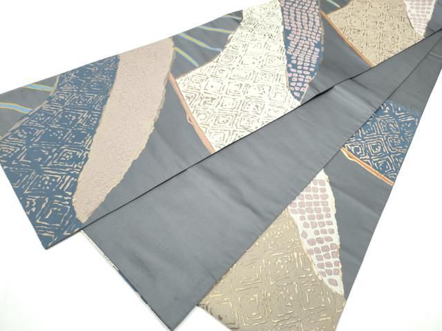 平和屋着物○世界的人形師 辻村寿三郎 ジュサブロー 六通柄袋帯 扇面菱