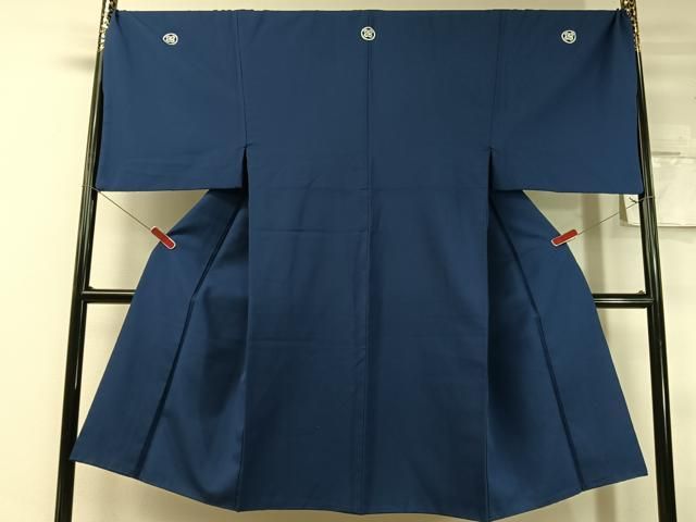 メンズ 平和屋着物○男性 色紋付 紺青色 洗える着物 CABC9824vp