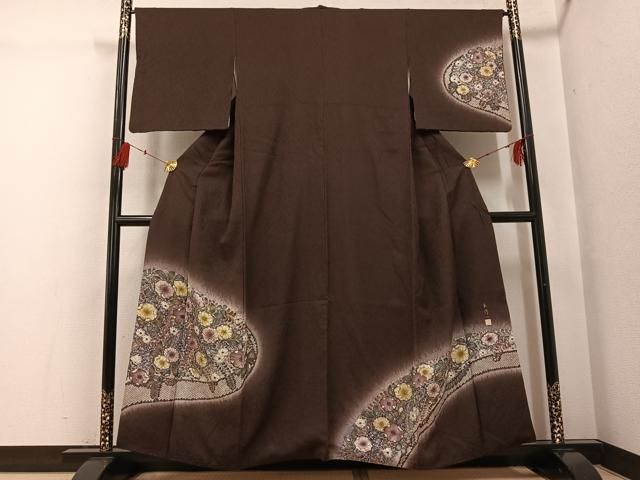 美品未着用 辻が花 絞り 林淳一落款 着物“淡い幻想で自然の景”訪問着 M-6 美品未着用 辻が花 絞り 林淳一落款 着物“淡い幻想で自然の景”